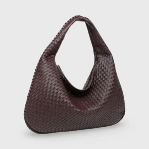 Woven Vegan Leather Oversized Shoulder Bag