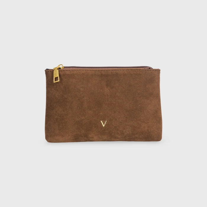Suede Mini Pouch – Minimalist Vegan Leather Organizer